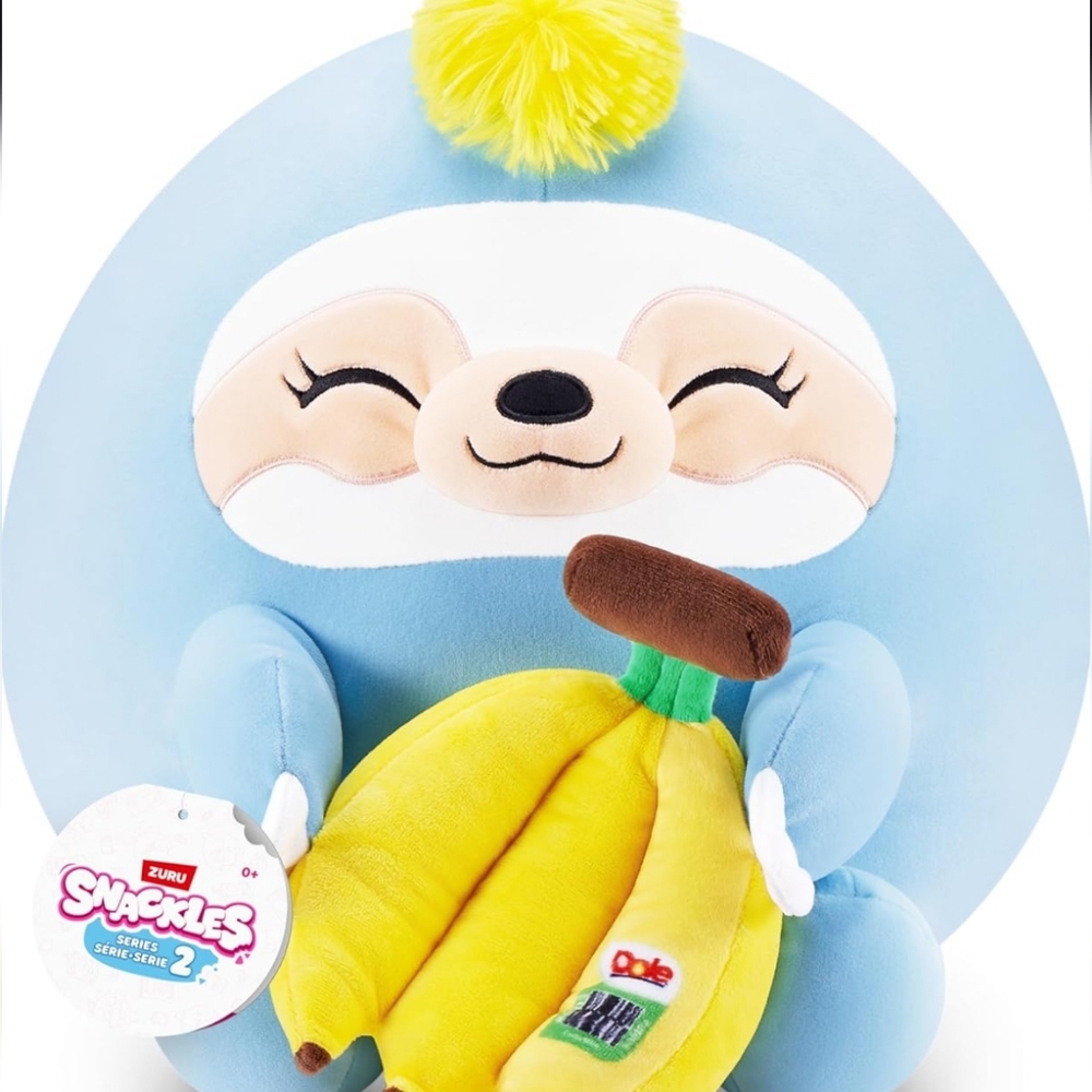 Snackles 16 Inch Sloth &‎ Dole Banana Plush NWT